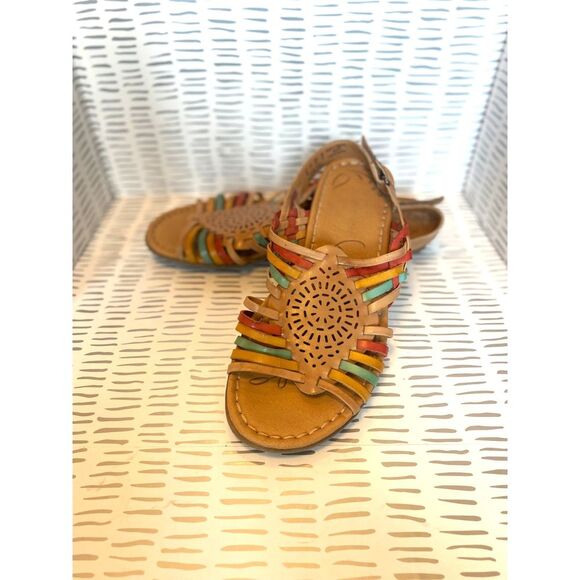 Naturalizer Women's Wendy Slingback Tan Red Blue Beachy Sandal US‎ 9 - Picture 1 of 9